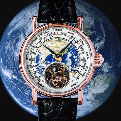 Pre-owned Sugess Tourbillon Master Enamel Earth Seagull St8000 Mechanical Watch Suearthg2