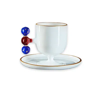 Sugibi Shop Blue / Red / Gold Red Bubble Coffee Cup