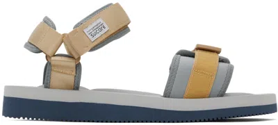 Suicoke Beige & Gray Cel-v Sandals In Beige X Gray