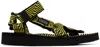 Suicoke Geometrisch Gemusterte Depa Sandalen In Black X Yellow