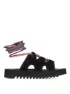 Suicoke Lace-up Suede Ray-ab Sandals In Black