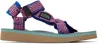 Suicoke Men's Depa-jc01 Jacquard Strap Sandals In Orange X Blue