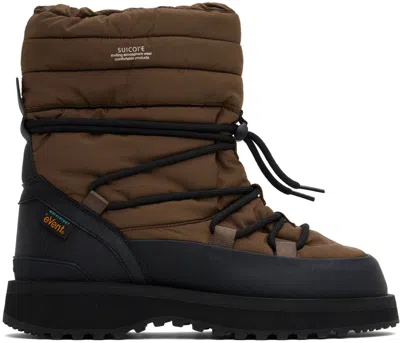 Suicoke Brown Bower-trevab-hi-lace Boots In Brown/black