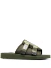 Suicoke Buckle-fastening Slides In Green