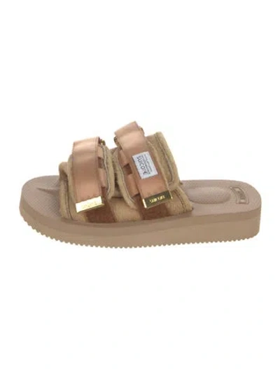 Pre-owned Suicoke Calf Hair Slides W/ Tags In Brown