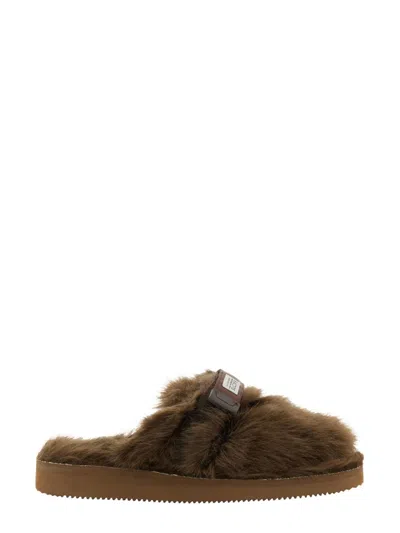 Suicoke Comfortable Rubber Sole Slider Sandals - 3 Cm In Brown