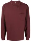 Suicoke Langarmshirt Mit Rundhalsausschnitt In Burgundy