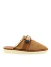 Suicoke Biscuit Suede Zavo Slippers In Beige