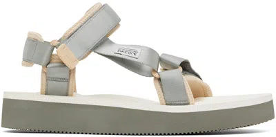 Suicoke Gray & White Depa-2po Sandals In Gray X White