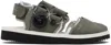 Suicoke Gray & White Haku-ab Sandals In Gray X White
