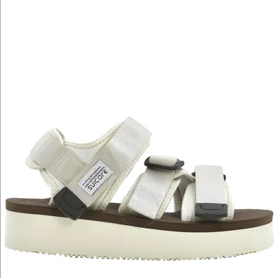 Suicoke Ivory X Brown Kisee-po Sandals In Brown/white