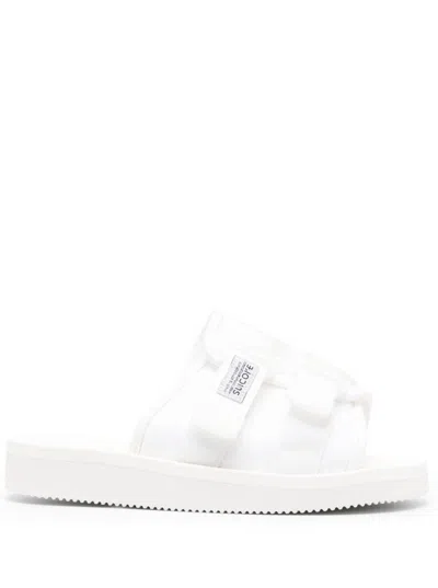 Suicoke 'kaw-cab' White Sandals With Velcro Fastening In Nylon Woman