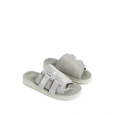 Suicoke Kaw-vs Mixed Leather Sandals In Grey