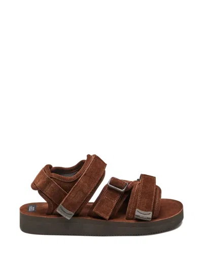 Suicoke Kisee Touch-strap Sandals In Brown