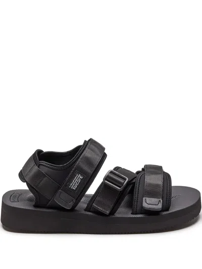 Suicoke Kisee-vpo Logo Patch Strap Sandals In Black