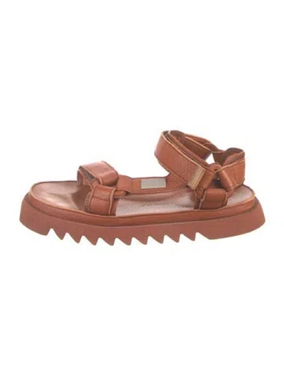 Pre-owned Suicoke Leather Sandals In Brown