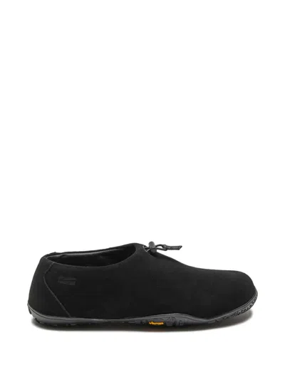 Suicoke Leather Slip-on Sneakers In Black