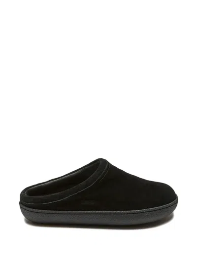 Suicoke Leather Slippers In Black