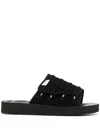 Suicoke Logo Open-toe Slides In Black