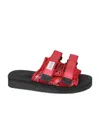 Suicoke Red And Black Nylon Moto-cab-pt02 Sandal In Black