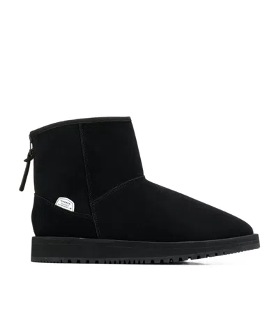 Suicoke Logo Zipped Ankle Boots In Black