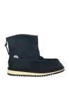Suicoke Man Ankle Boots Navy Size 8 Cow Leather, Shearling In Navy Blue