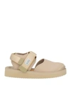 Suicoke Man Sandals Beige Size 9 Textile Fibers In Neutral