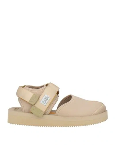 Suicoke Man Sandals Beige Size 9 Textile Fibers In Neutral