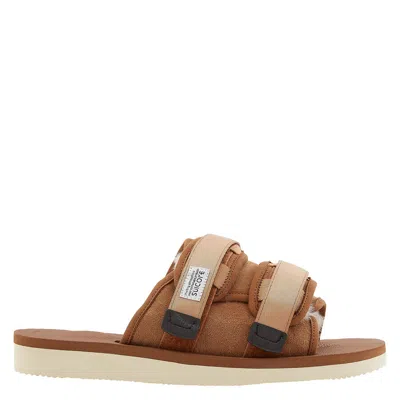 Suicoke Logo Slippers In Brown