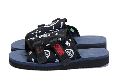 Pre-owned Suicoke Men's  Kaw Evisu Sneakers In Black/indigo/white