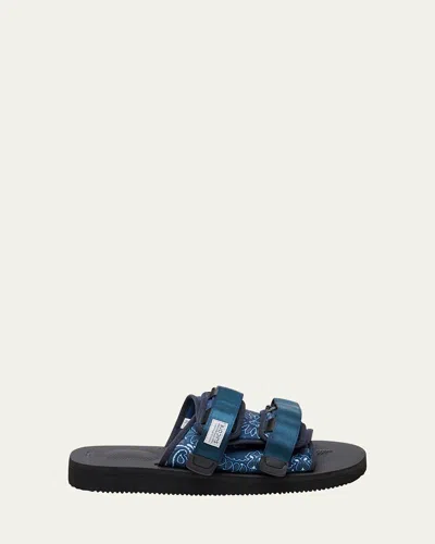 Suicoke Moto Cab Nylon Dual-buckle Sandals In Blue