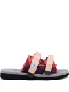 Suicoke Moto-cab "salmon/black" Slides In Multi