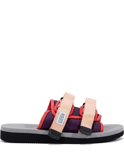 Suicoke Moto-cab "salmon/black" Slides In Multi