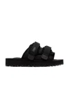 Suicoke Black Suede Moto-vs Slippers  Nd  Donna|uomo 5 In Black
