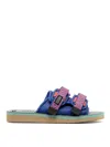 Suicoke Padded Nylon Slipper With Adjustable Straps In Multicolour