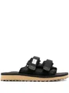Suicoke Moto Logo-patch Slides In Black