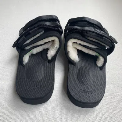 Pre-owned Suicoke Moto-mab Slides In Black