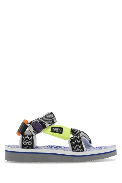 Suicoke Multicolor Fabric Depa Sandals In Multicoloured