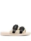 Suicoke Double Strap Rubber Sole Slides With Logo-patch