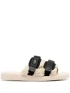 Suicoke Double Strap Rubber Sole Slides With Logo-patch