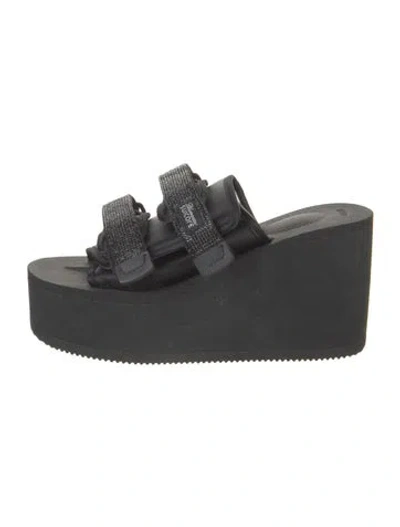 Pre-owned Suicoke Nylon Slides In Black