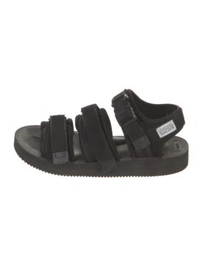 Pre-owned Suicoke Nylon Slingback Flats In Black