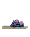 Suicoke Padded Nylon Slipper With Adjustable Straps In Multicolor
