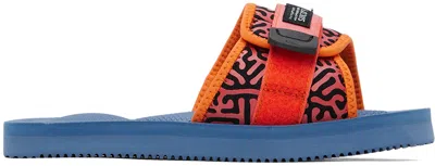 Suicoke Orange & Blue Padri-pt06 Sandals In Orange X Navy