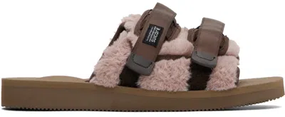 Suicoke Pink & Brown Moto-furab Sandals In Pink Truffle