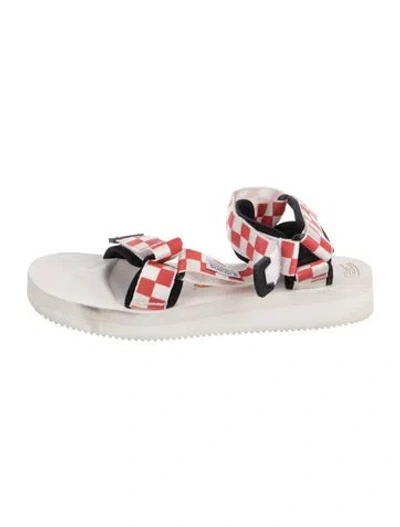 Pre-owned Suicoke Plaid Print Sandals In White