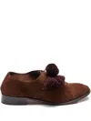 Suicoke Pompom-embellished Loafers In Brown