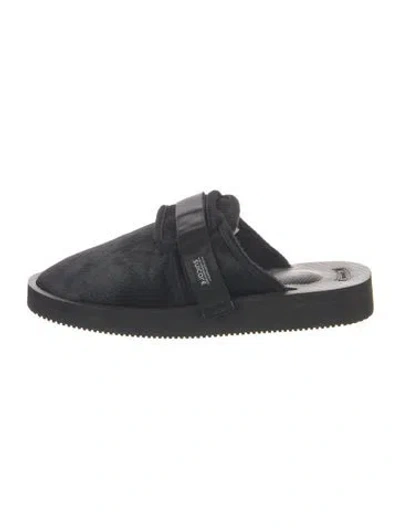 Pre-owned Suicoke Ponyhair Mules In Black