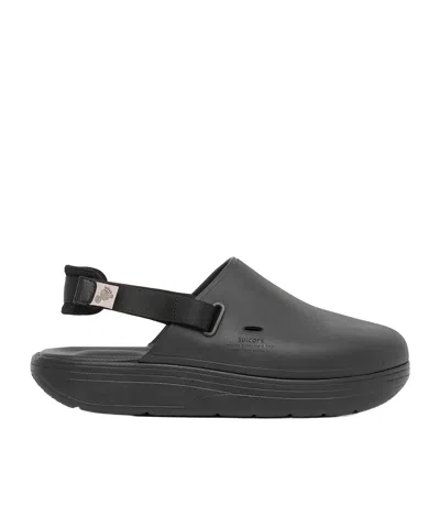 Suicoke Round-headed Slippers In Black