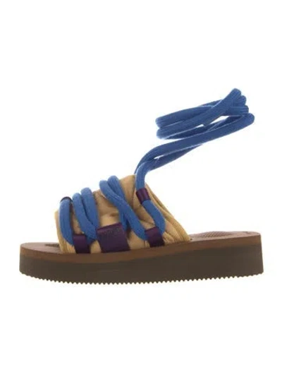 Pre-owned Suicoke Rubber Colorblock Pattern Gladiator Sandals In Blue
